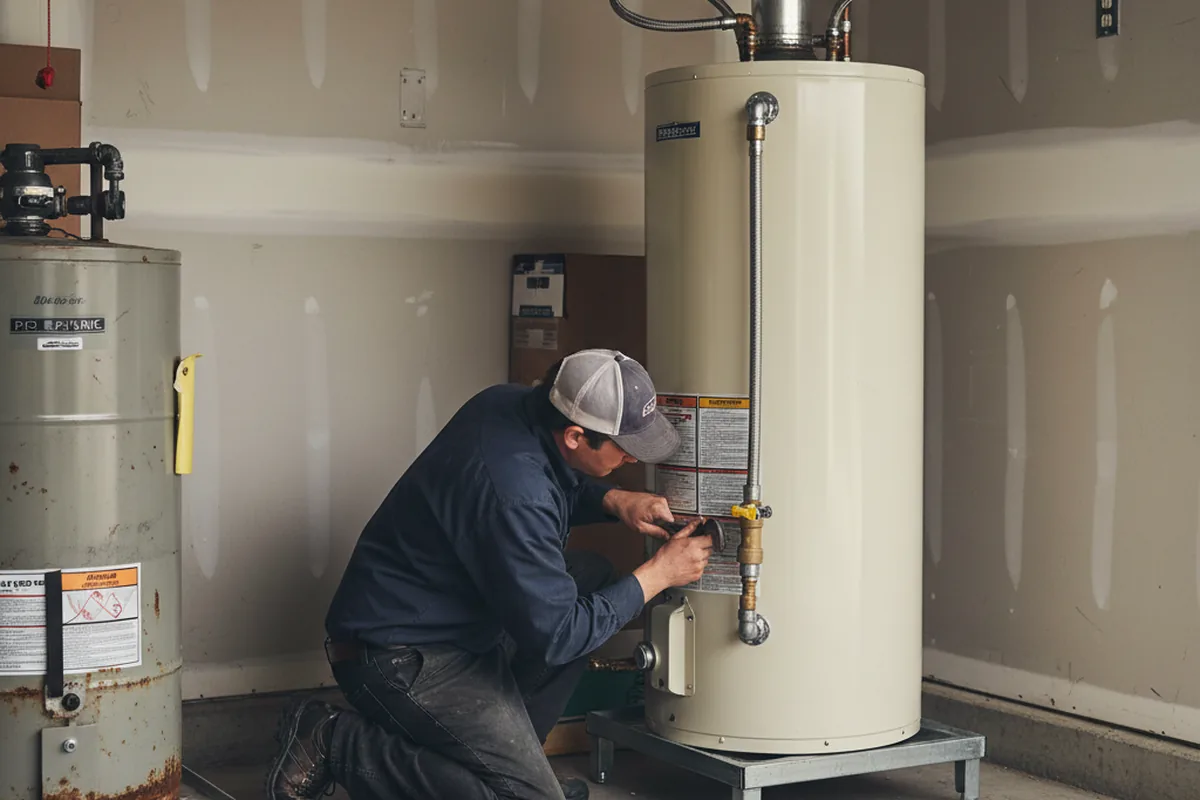 Water heater and shutoff valve replacement in Laura