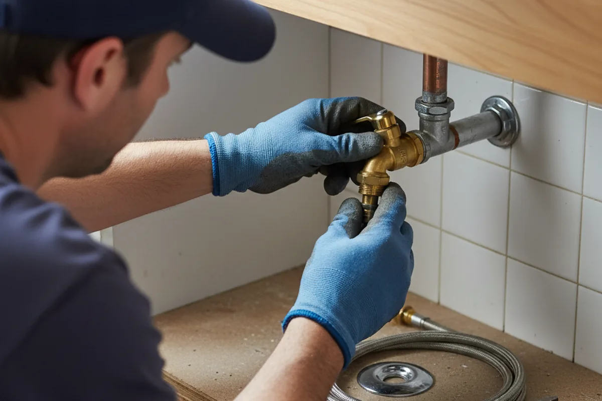 Shutoff valve and fitting work during Emergency Plumbing in Laura